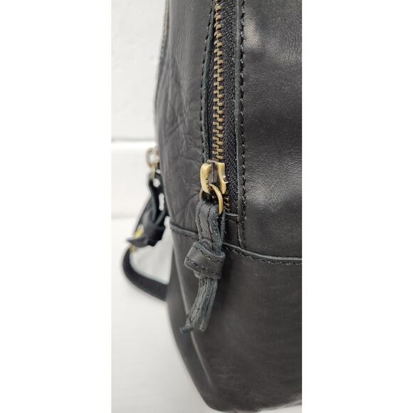 Margot 100% Genuine Leather Black Backpack, Zipper Closure, Various Compartments main image 10